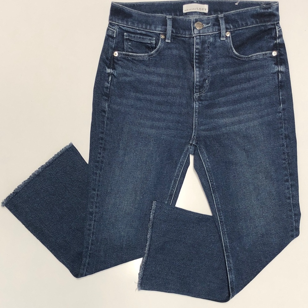Loft high waist flare crop jeans size 27/4 petite